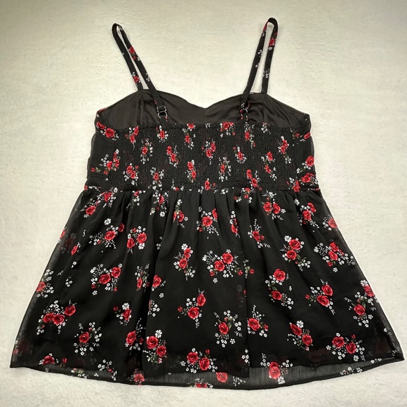 Torrid Women Y2K Plus Size Floral Chiffon Sophie Babydoll Peplum Cami Top Size 0 - Picture 10 of 12
